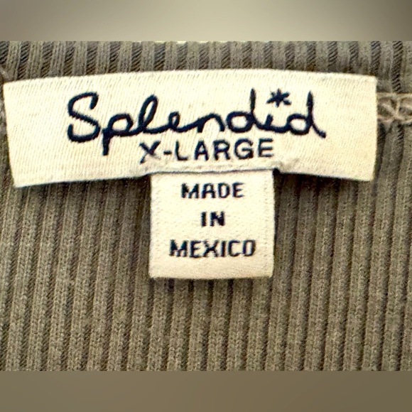 Splendid Sz XL Gray Long Sleeve Classic Tee with fine ribbing - Picture 7 of 7